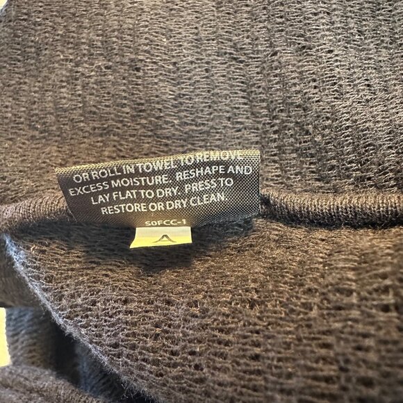 Eileen Fisher Womens Black Cotton Linen Blend Long Line Sweater Cardigan L - Picture 6 of 8